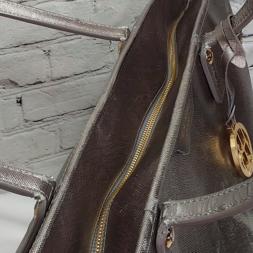 HENRI BENDEL LARGE 'METALLIC' LEATHER TOTE BAG STUDDED SIDES - Picture 15 of 16